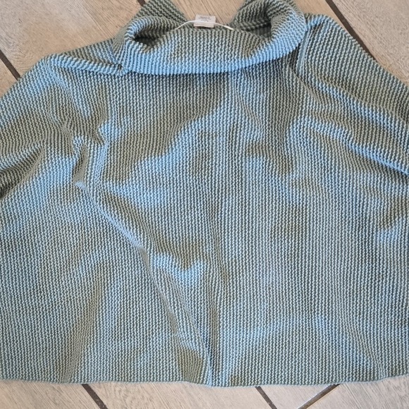 Altar'd State Sage Green Waffle Knit Cropped‎ Button Down Cardigan - Picture 8 of 8